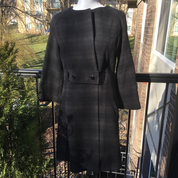 Rebecca Minkoff Jackets & Blazers - Rebecca Minkoff Grey Collarless Wool Blend Coat